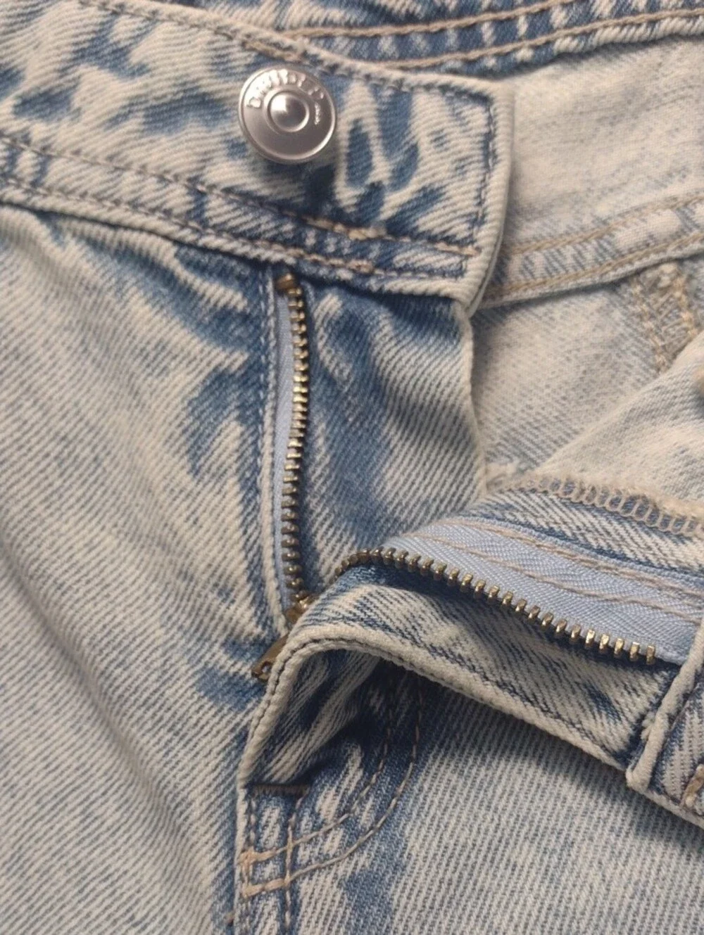 Divided Light Blue Wms Size 6/30 Flare  13" Bell Bottom Front Flap Pockets - Picture 7 of 16